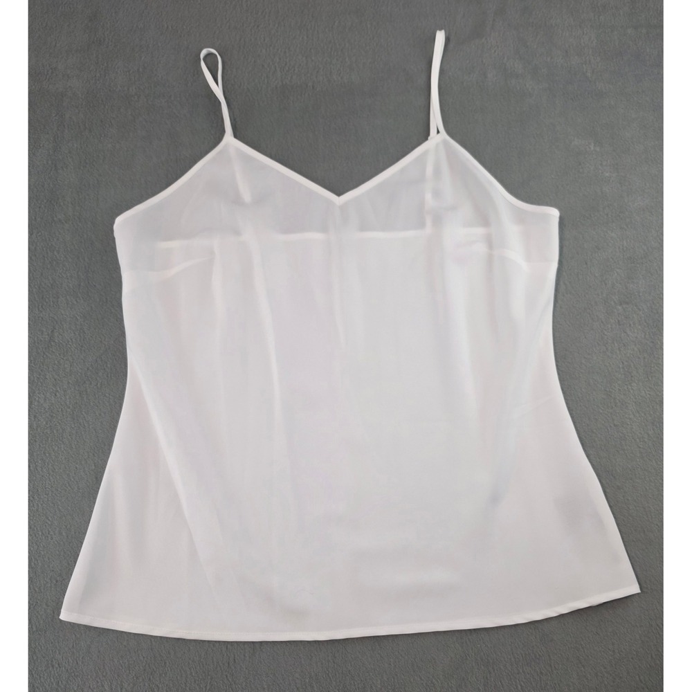 Sheer Mesh Cami Tank Top‎ White Womens M